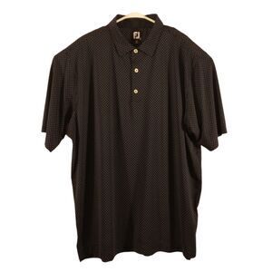 FootJoy FJ golf polo shirt mens 2XL XXL blue polka dot all over performance